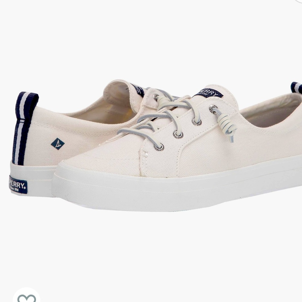 New NWT Sperry Crest Vibe Linen White Sneakers with Knot Tie 7.5